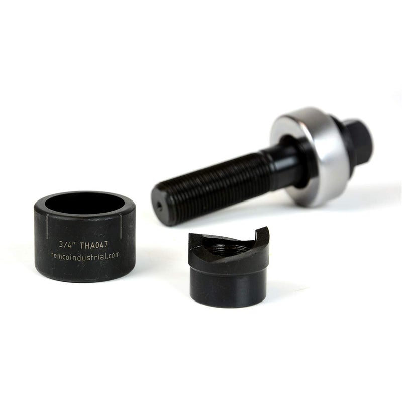 TEMCo Industrial TEMCo TH0392-3/4 Conduit Hole Size Knockout Punch Unit with Manual Draw Stud â€“ (1.11" â€“ Actual Hole Size) - Image 1